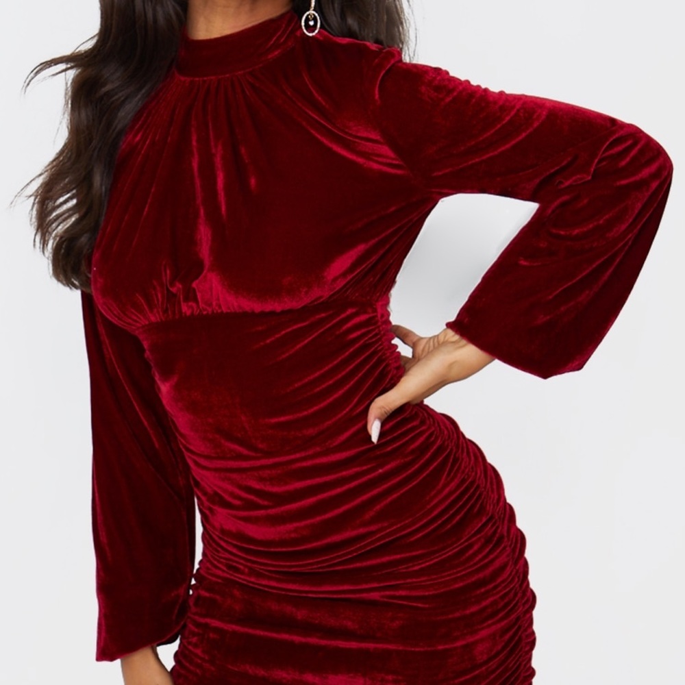 Red velvet dress